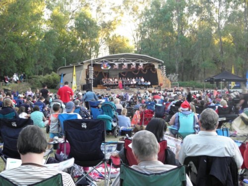 Image of the carols in Merriwa Park in 2020